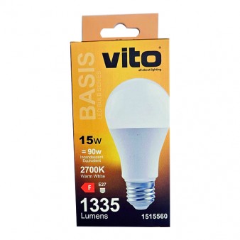 ΛΑΜΠΑ LED BASIS A60 E27 15W 1335Lm 2700K VITO ΛΑΜΠΑ LED BASIS A60 E27 15W 1335Lm 2700K VITO
